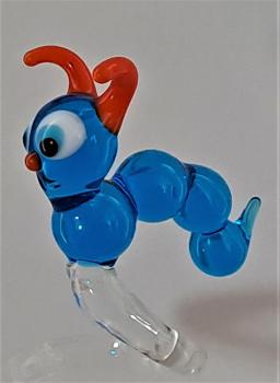 Preview: Orchideenstab mit Raupe, blau (normale Ausf.)